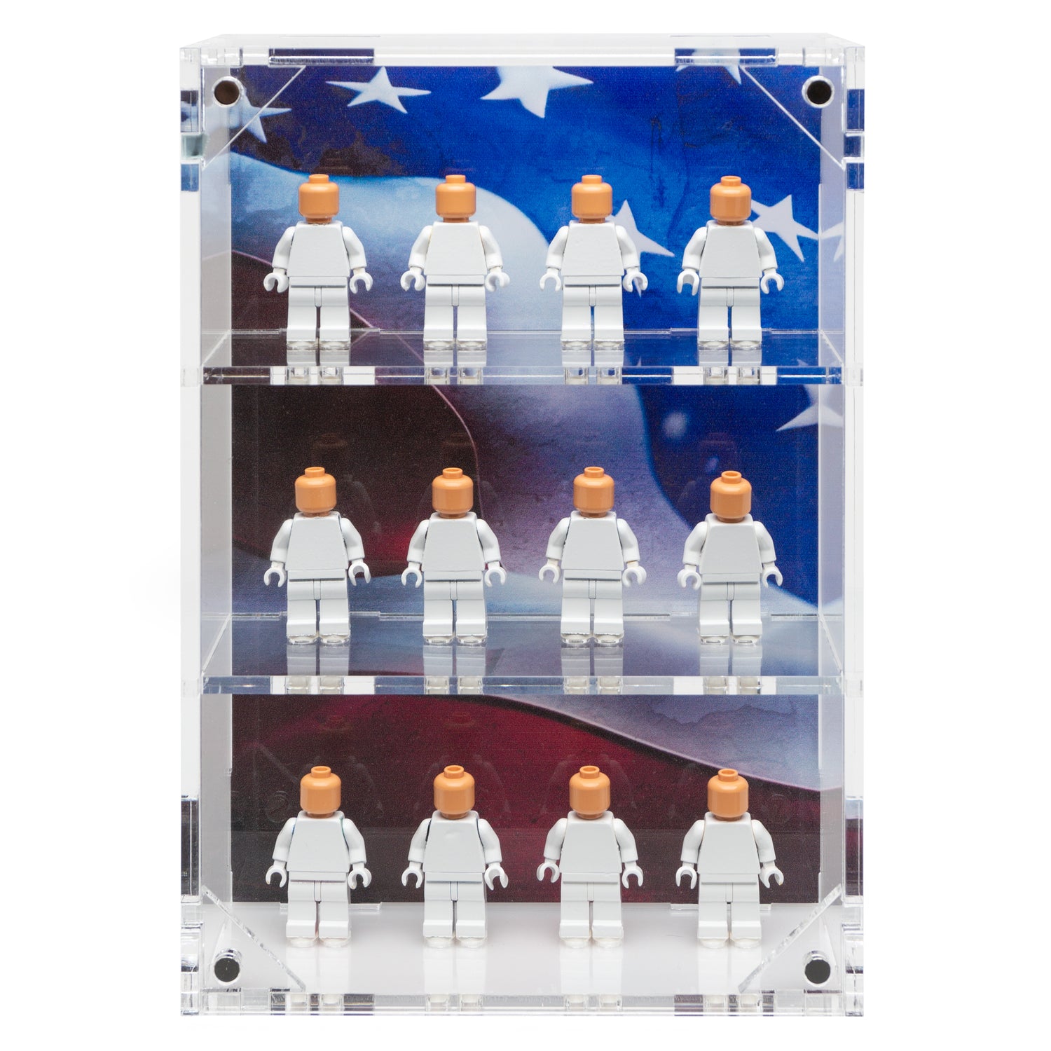 Military Minifigure 12-Count Wall-Mounted Display Case (US Flag)