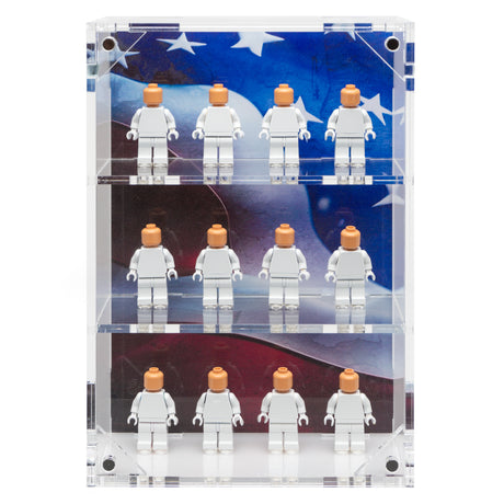 Military Minifigure 12-Count Wall-Mounted Display Case (US Flag)