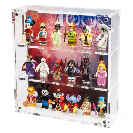 Wall Mounted Display Case for 18 Disney LEGO® Minifigures - BrickShell Cases