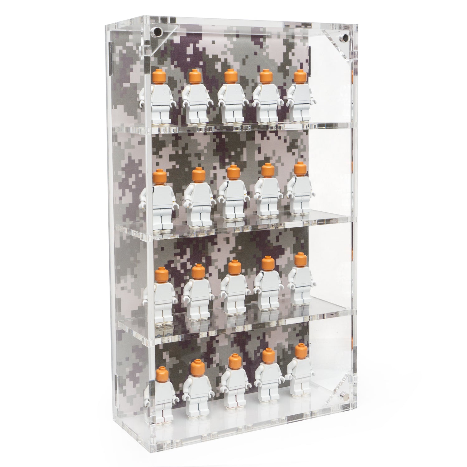 LEGO® Military Minifigure 20-Count Wall-Mounted Display Case (Digital Gray)