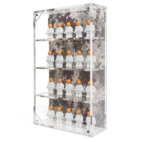 LEGO® Military Minifigure 20-Count Wall-Mounted Display Case (Digital Gray)