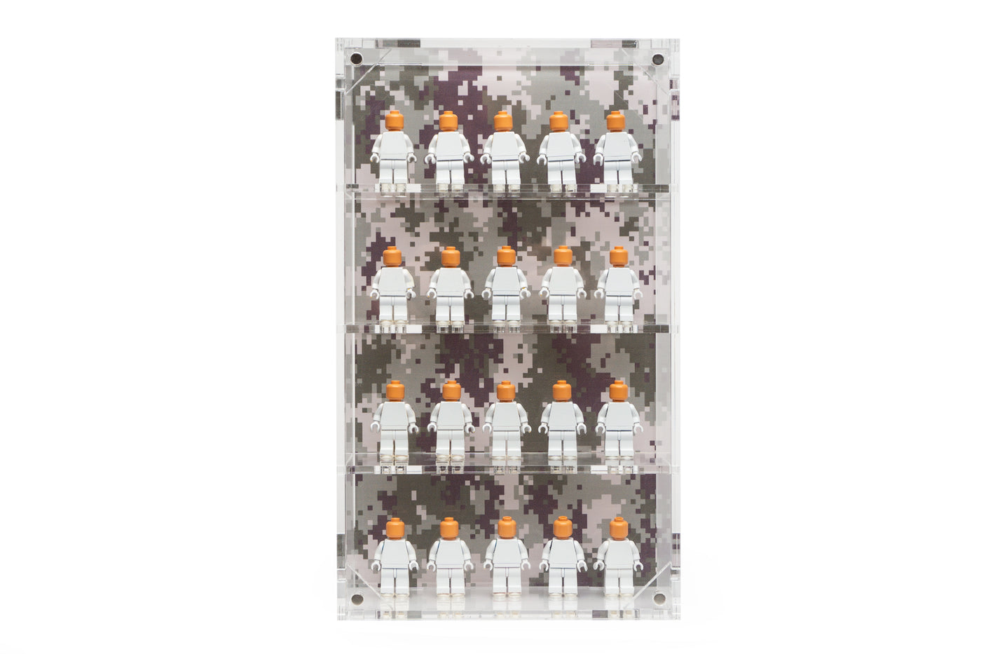 LEGO® Military Minifigure 20-Count Wall-Mounted Display Case (Digital Gray) - BrickShell Cases