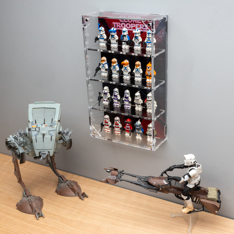 Wall Mounted Display Cases for 20 Clone Trooper LEGO® Minifigures