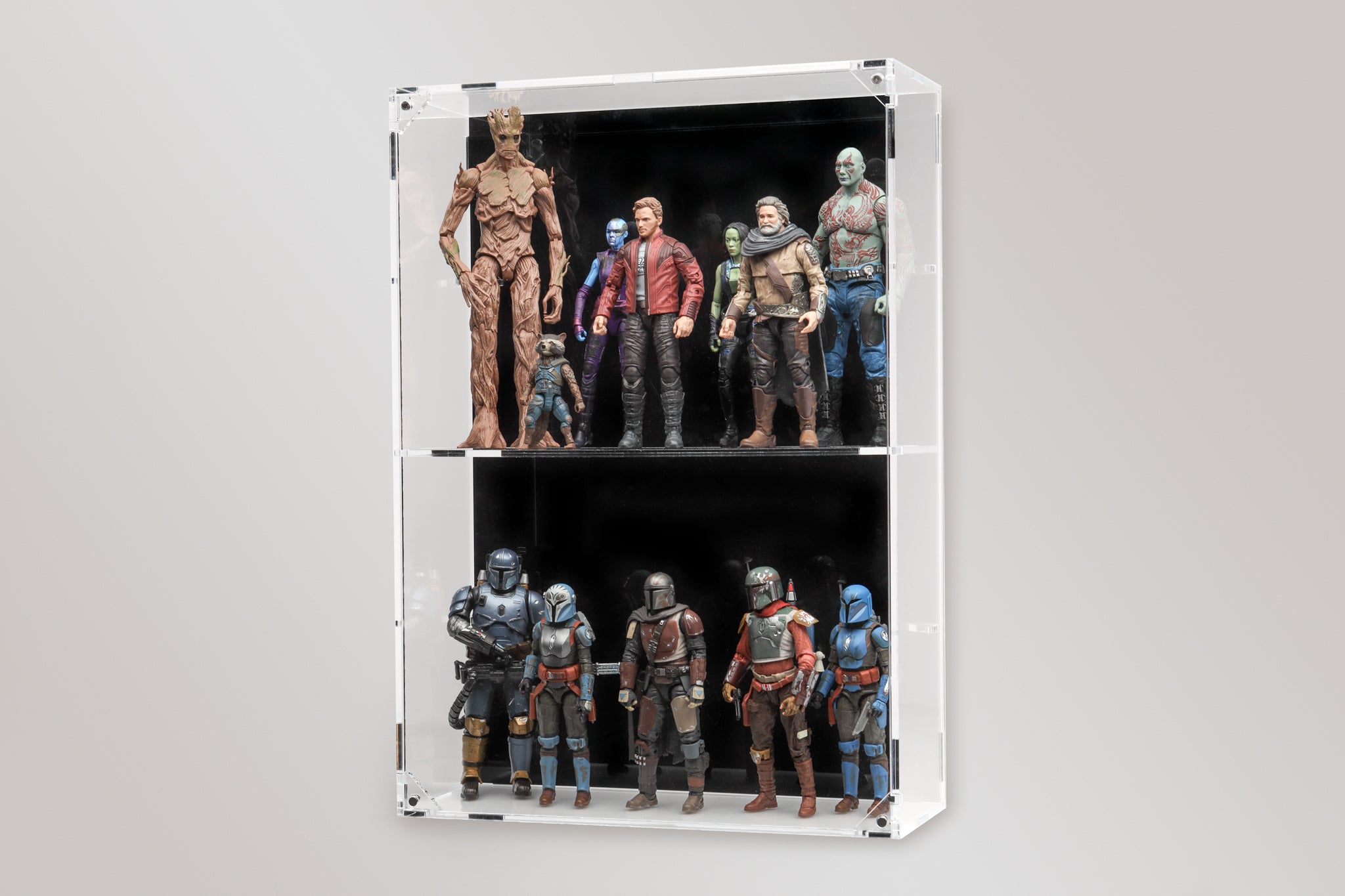 XL Wall Mounted Display Case for 6 inch Action Figures - 10 count - BrickShell Cases