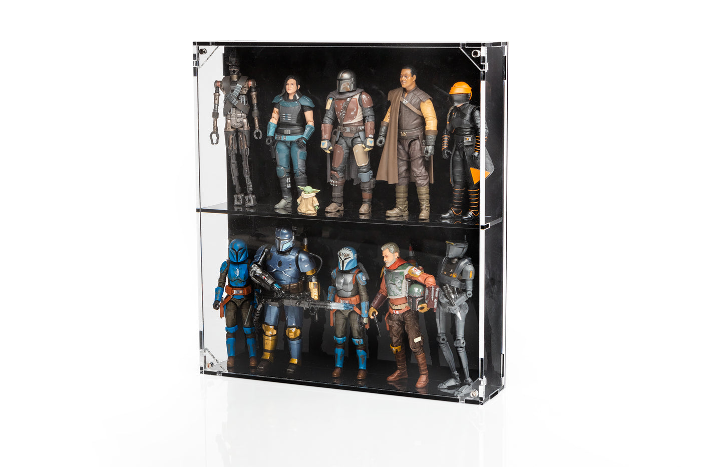 Wall Mounted Display Case for 6 inch Action Figures - 10 count