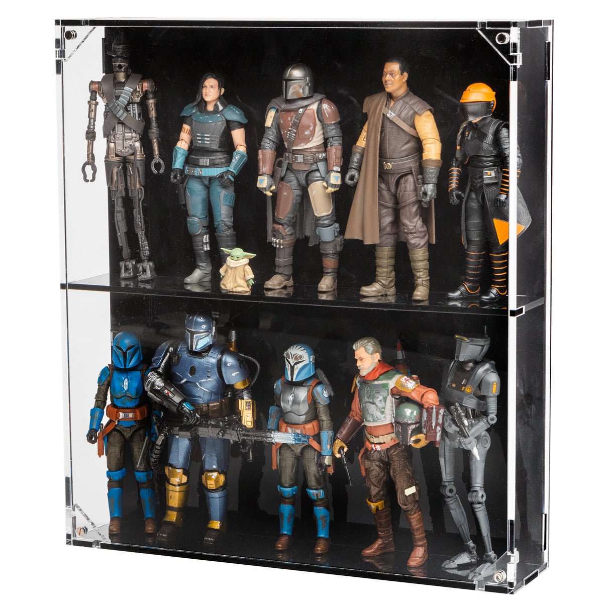 Wall Mounted Display Case for 6 inch Action Figures - 10 count