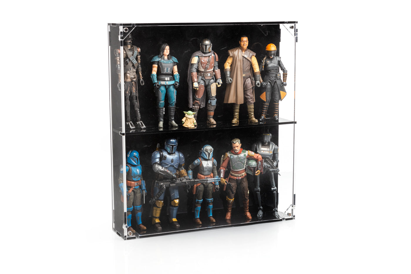 Wall Mounted Display Case for 6 inch Action Figures - 10 count - BrickShell Cases