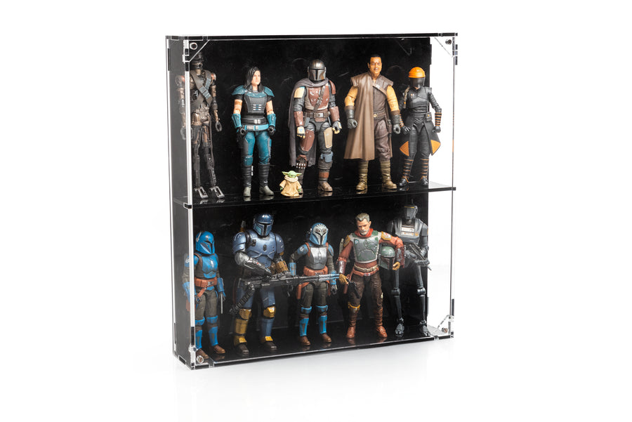 Wall Mounted Display Case for 6 inch Action Figures - 10 count