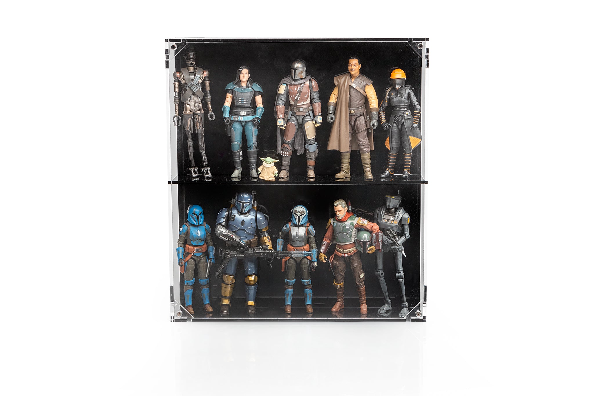 Wall Mounted Display Case for 6 inch Action Figures - 10 count