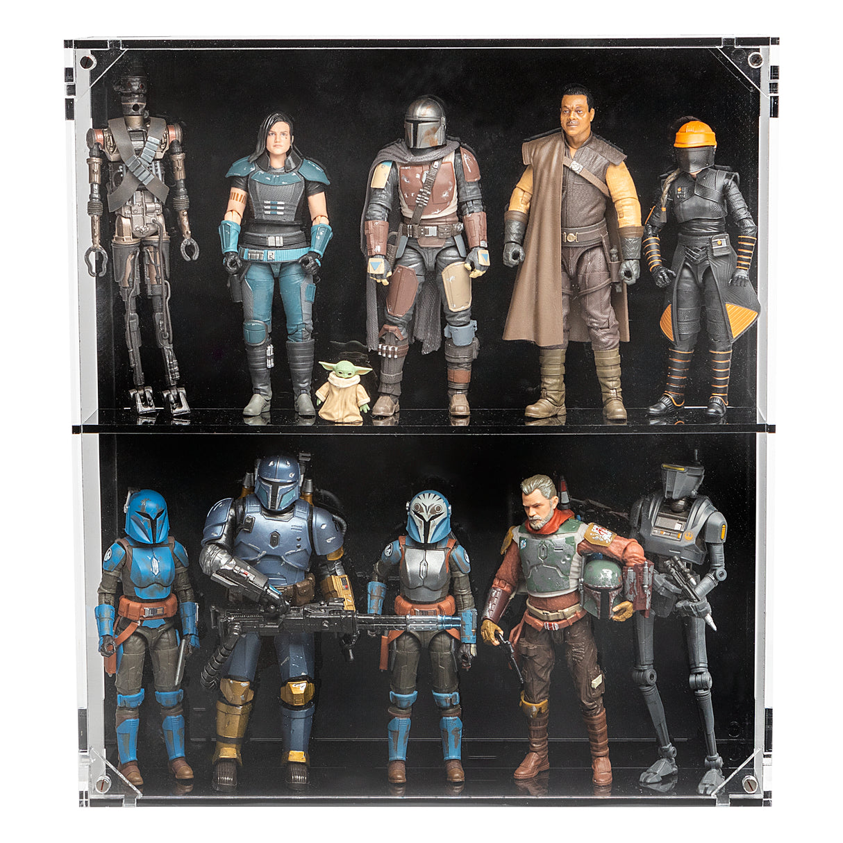 Wall Mounted Display Case for 6 inch Action Figures - 10 count