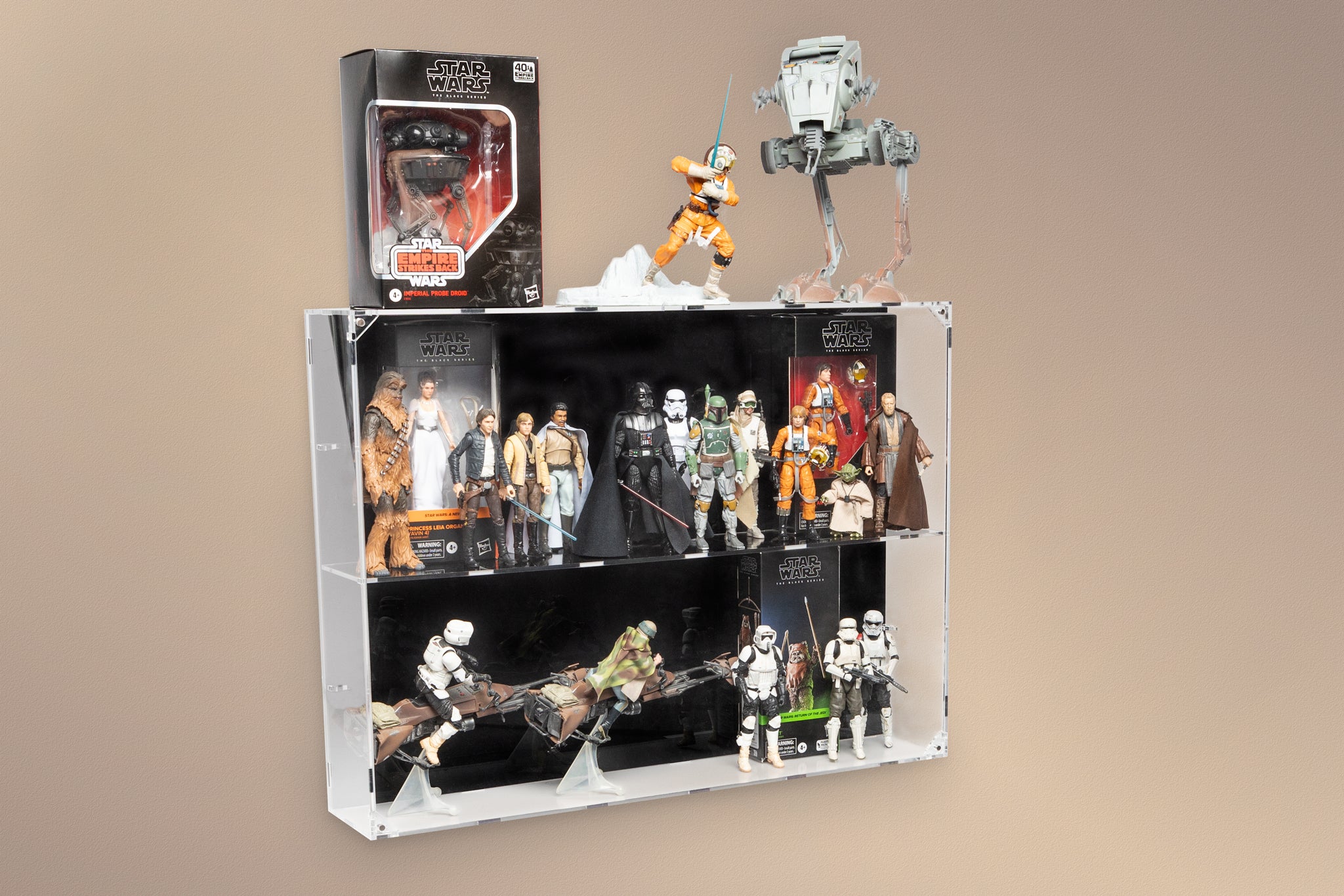 XL Wall Mounted Display Case for 6 inch Action Figures - 18 count