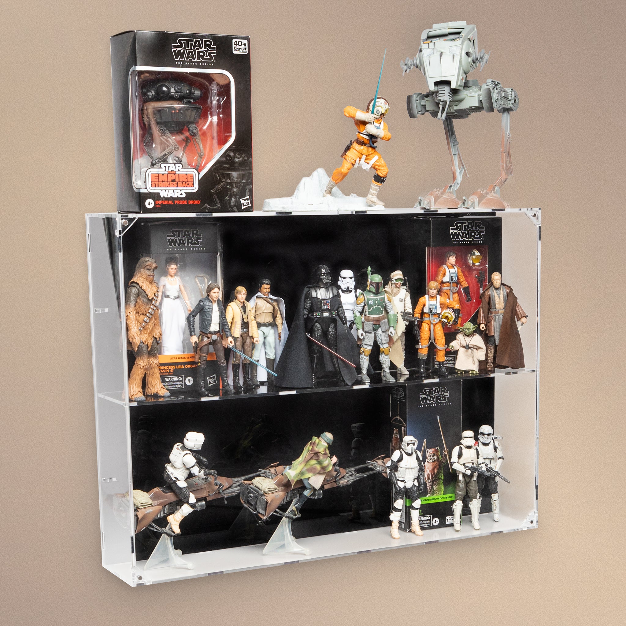 XL Wall Mounted Display Case for 6 inch Action Figures - 18 count