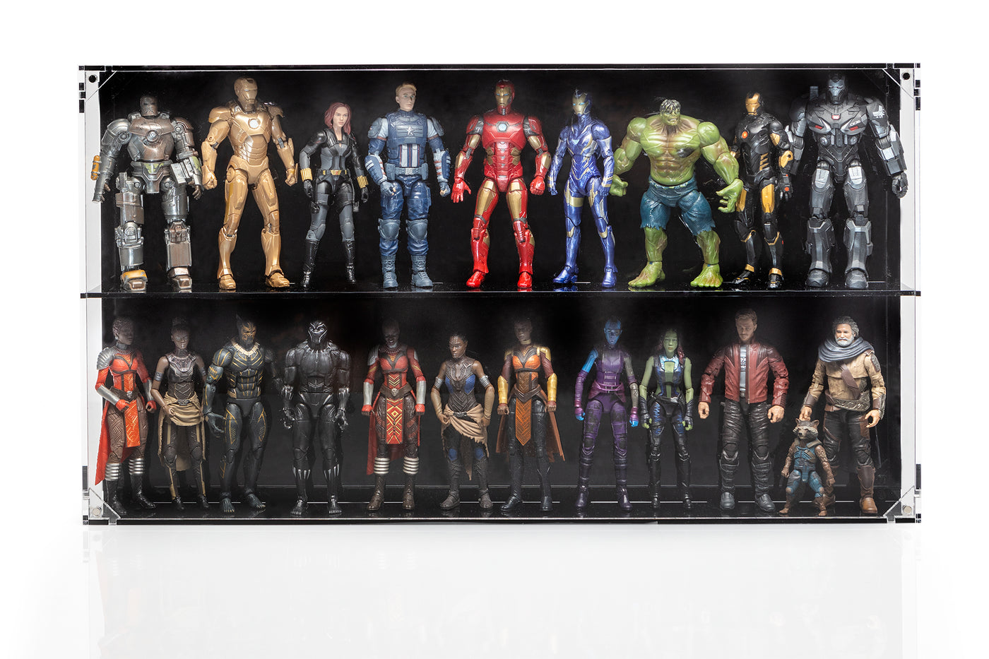 Wall Mounted Display Case for 6 inch Action Figures - 18 count - BrickShell Cases